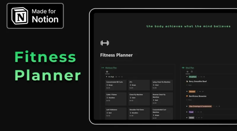 Notion Fitness Planner